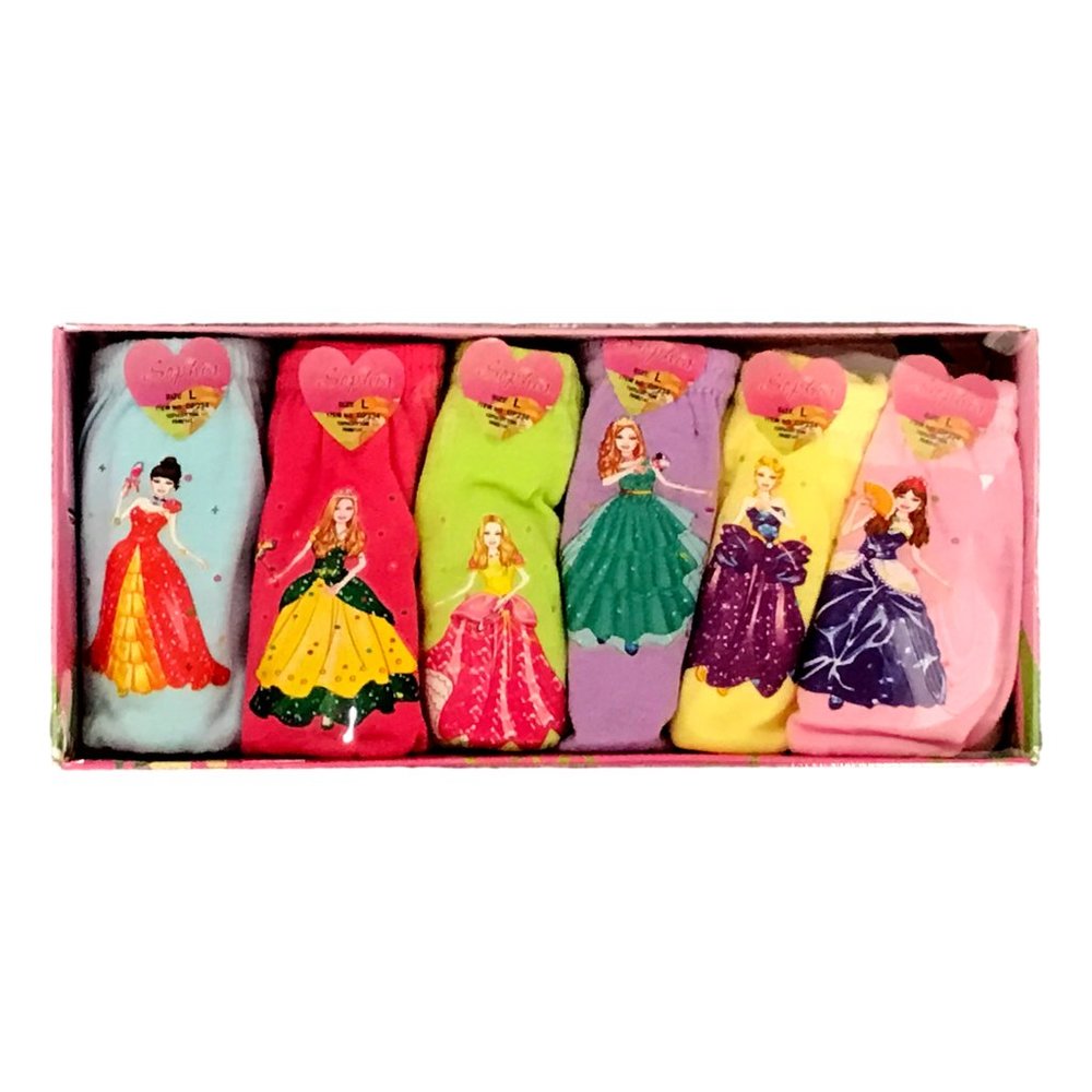 Sophia Girls Panties 6 PACK Assorted 7-14 Girls Underwear 100% COTTON ASST PRINT